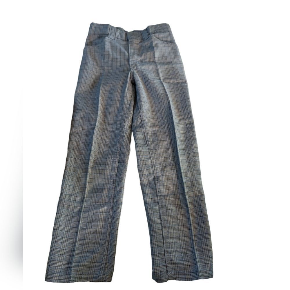 Vintage Mann blue plaid pants - Picture 2 of 5
